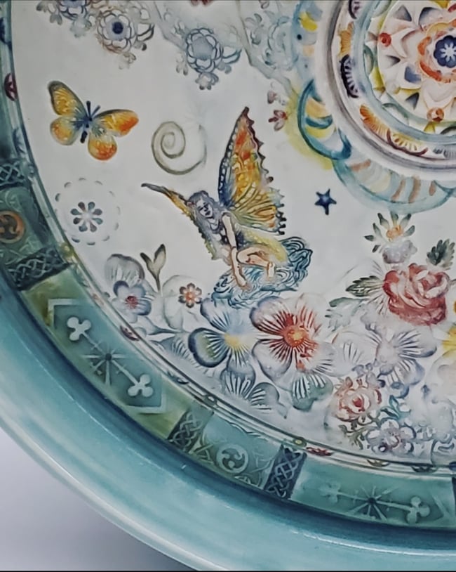 Porcelain Enchanted Garden Platter Janis Cutler Gear