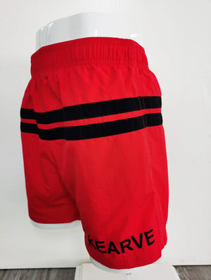 Image of RED AND BLACK STRIPE KEARVE SHORTS