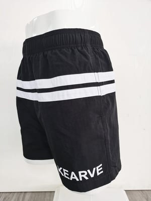 Image of BLACK AND WHITE STRIPE KEARVE SHORTS