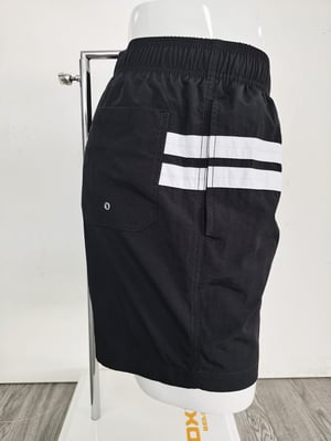 Image of BLACK AND WHITE STRIPE KEARVE SHORTS