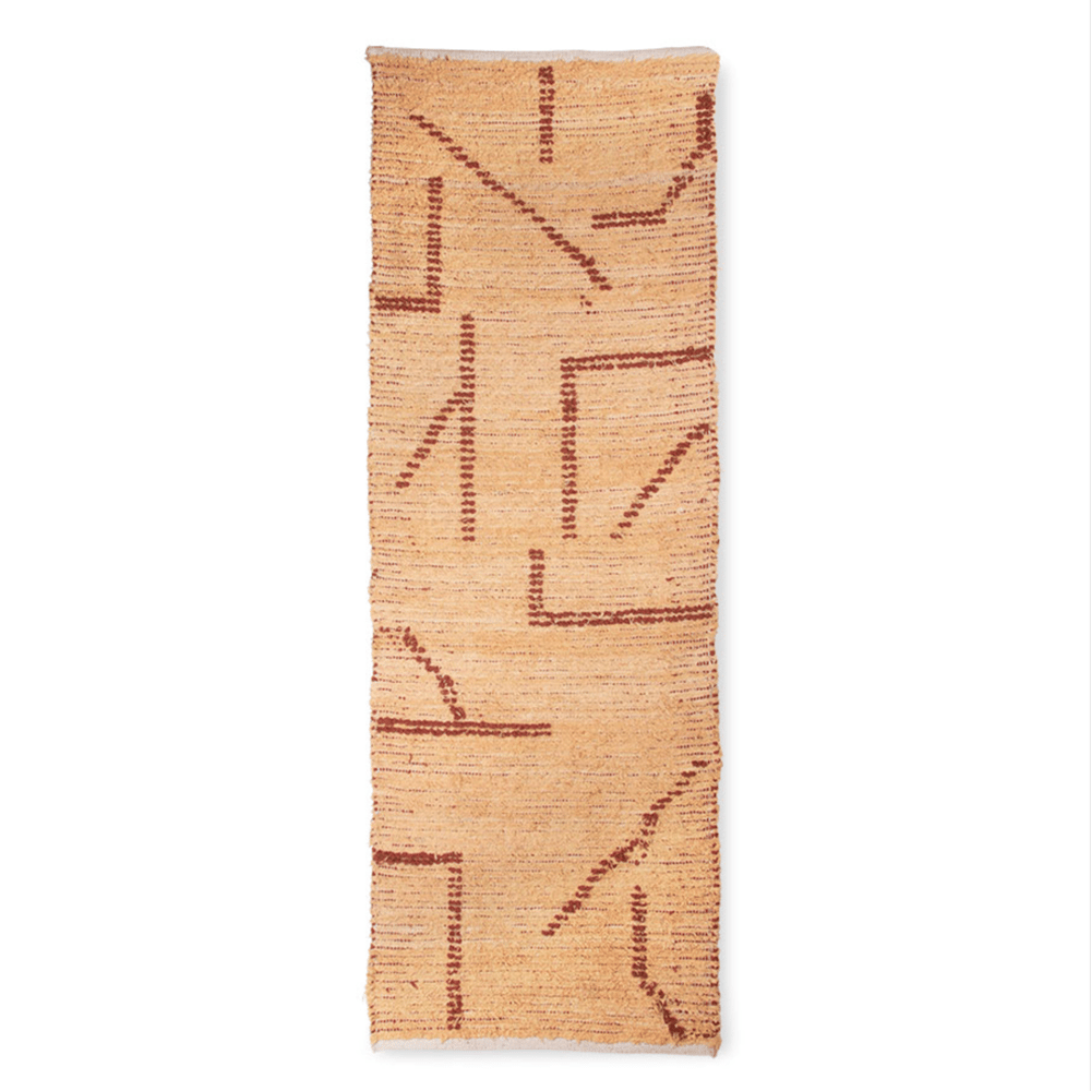 Image of Hand woven cotton runner peach/mocha