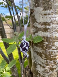 Image 1 of Lady Amethyst - Angel Wings Macrame Pendant