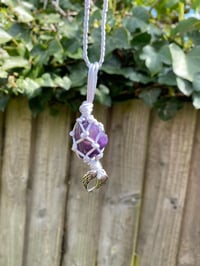 Image 3 of Lady Amethyst - Angel Wings Macrame Pendant