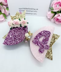 Image 3 of Birthday crown age hair bow
