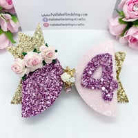 Image 2 of Birthday crown age hair bow