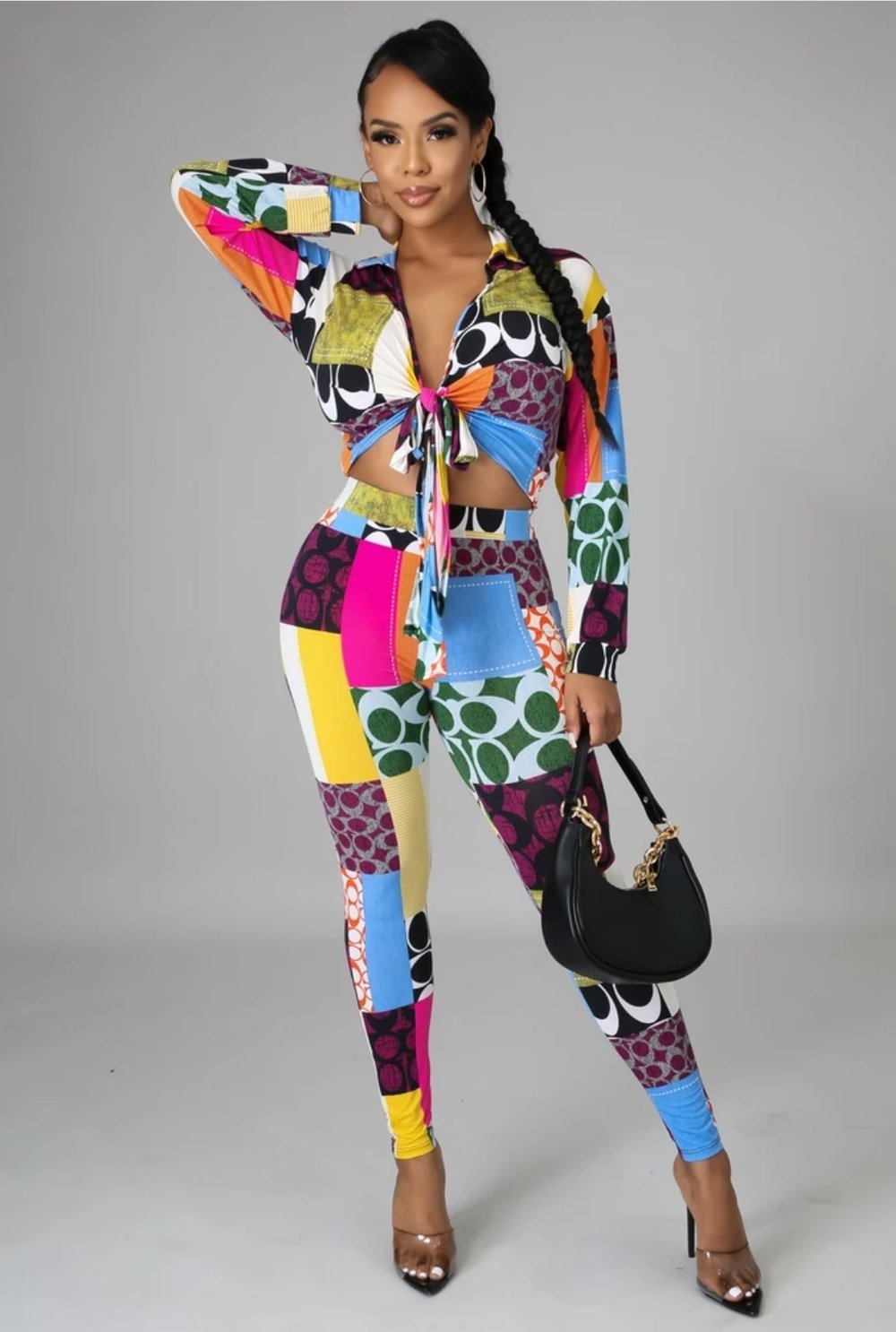 Multi front Tie Top & Leggings 