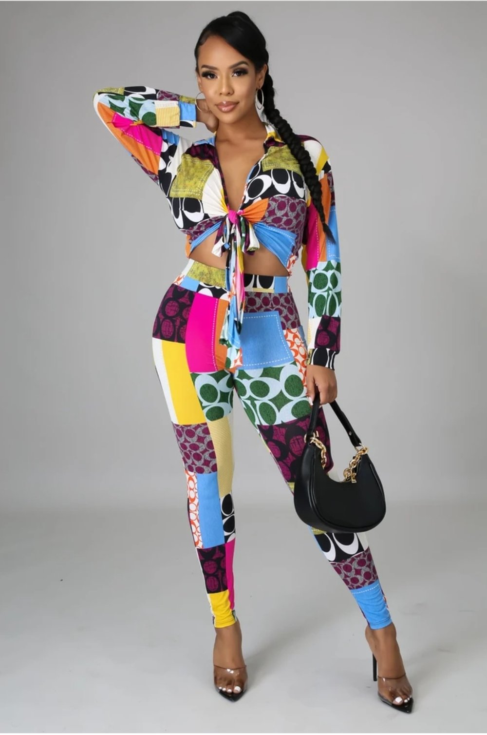 Multi front Tie Top & Leggings 