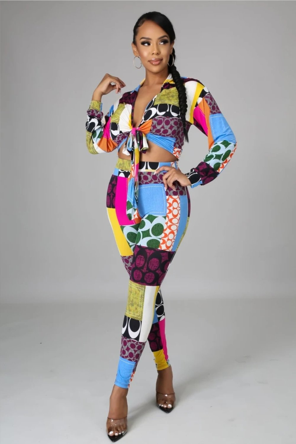 Multi front Tie Top & Leggings 