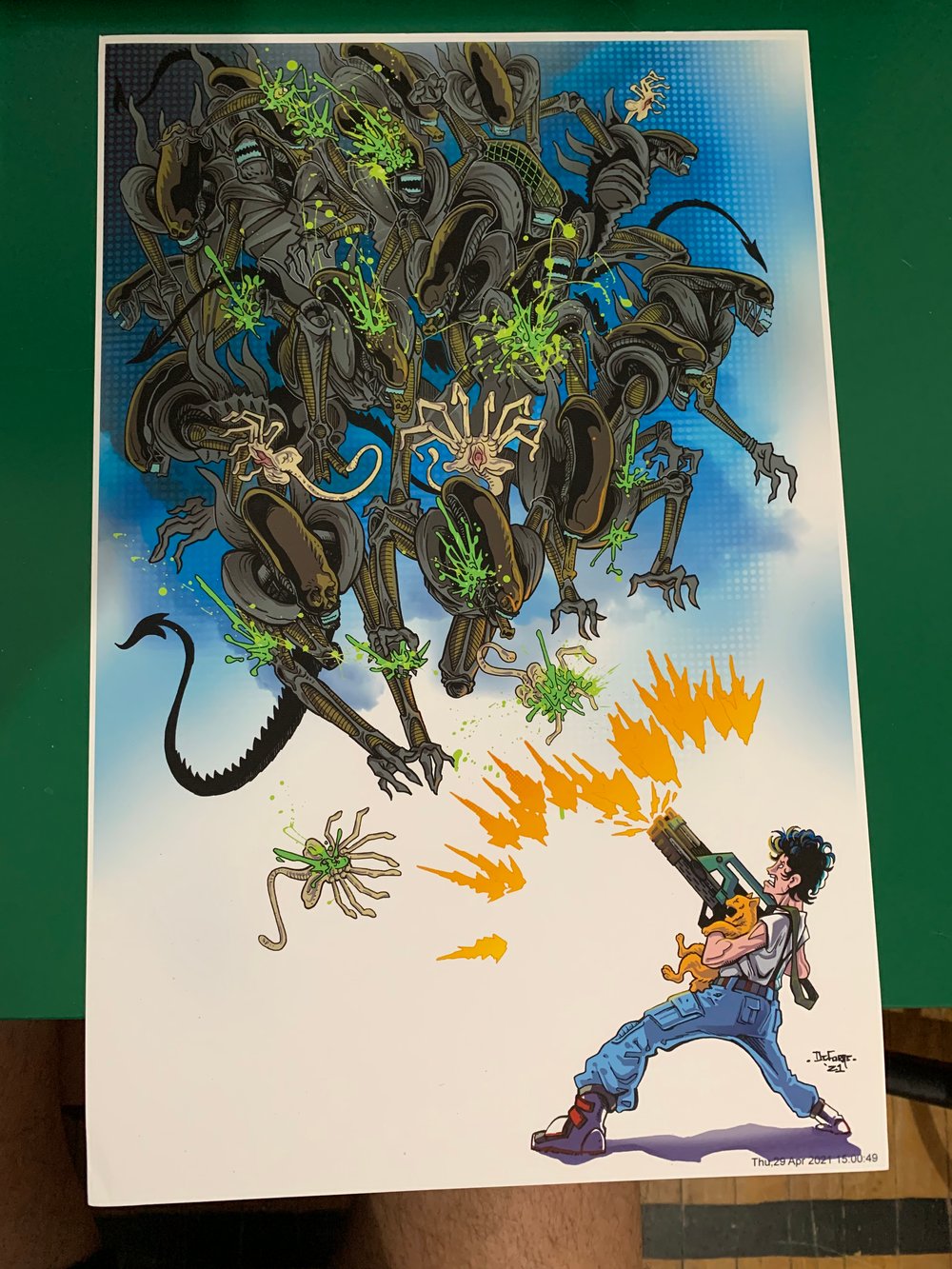 Ripley vs Xenomorphs Print