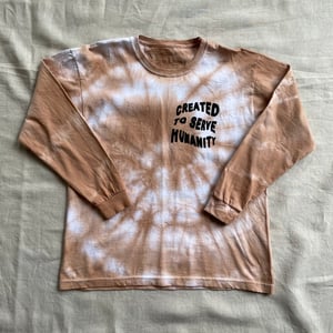 Image of Humanity Tie Dye Long Sleeve T-shirt in Rusted