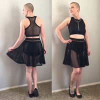 Image 1 of Sheer Fishnet Skater Skirt