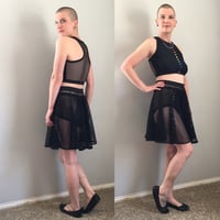 Image 4 of Sheer Fishnet Skater Skirt