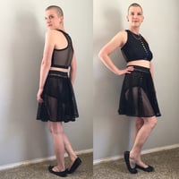 Image 4 of Sheer Fishnet Skater Skirt 