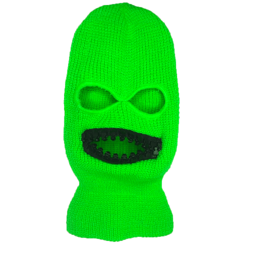 Ski mask with oversized BLACK teeth zipper mouth grill teeth mask ...