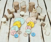 Image 3 of Wooden   bobbins brown