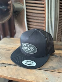 Gray Leather Patch On Solid Black 
