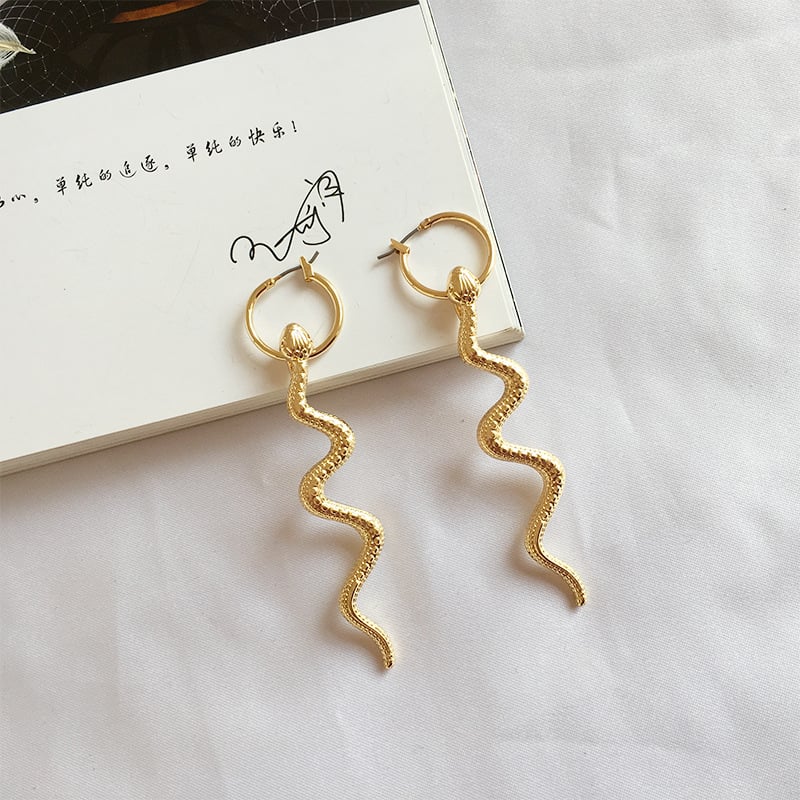 Image of Golden Snake Earrings