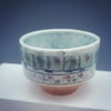 Sky Blue Mandala Flower Small Porcelain Tea Bowl