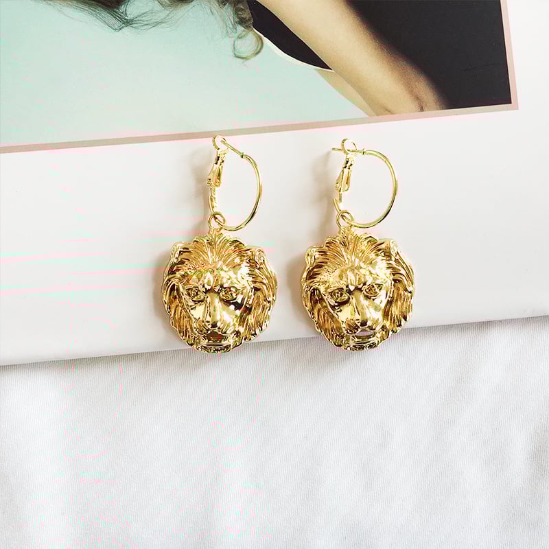 Image of Lion Head Earrings