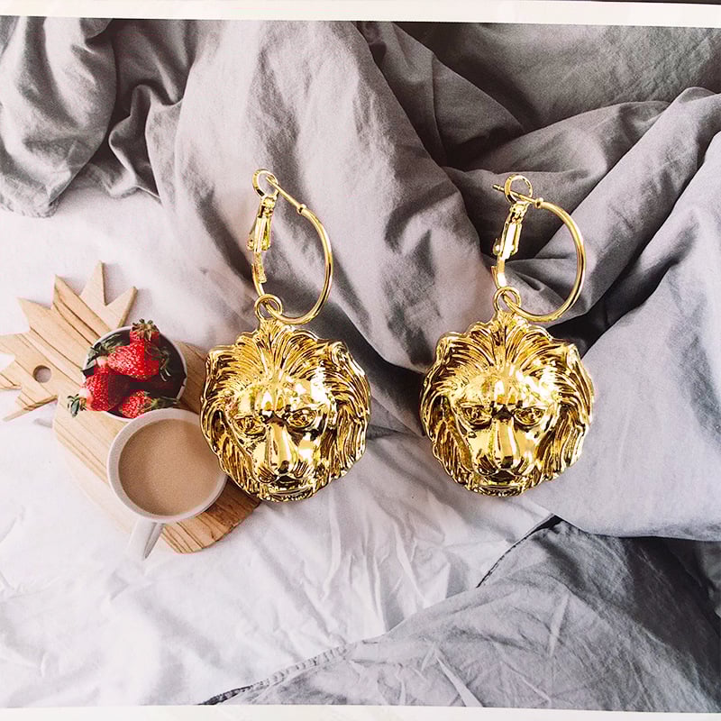 Image of Lion Head Earrings