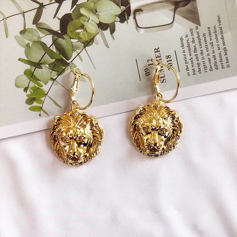 Image of Lion Head Earrings