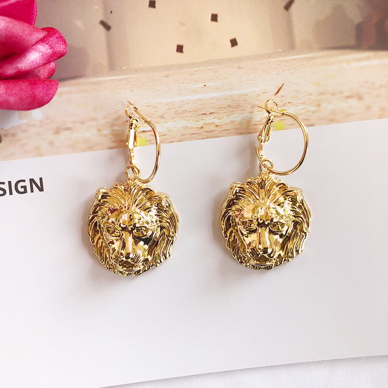Image of Lion Head Earrings