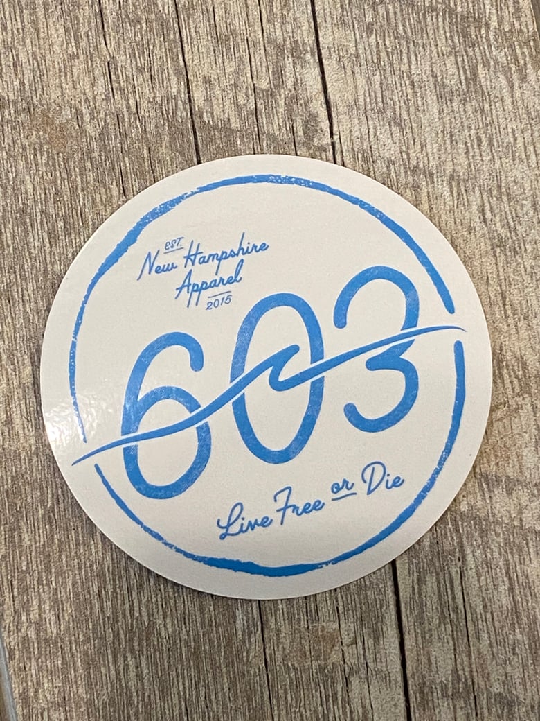 Image of 4” Clear vinyl 603 wave logo stickers