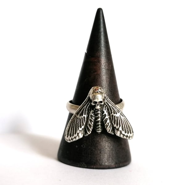 Image of Antiqued Death's-Head Moth Ring