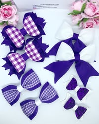 Image 1 of 8 piece gingham hair bow set