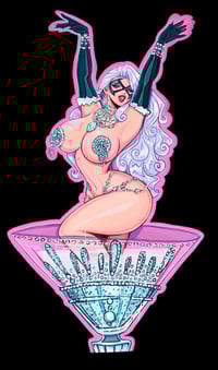Image of Martini Black cat sticker