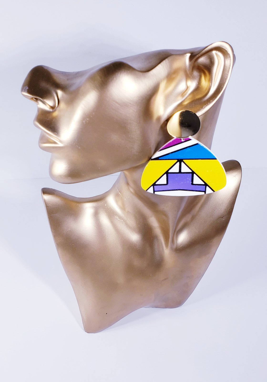 Image of Geometric Color Block Earrings