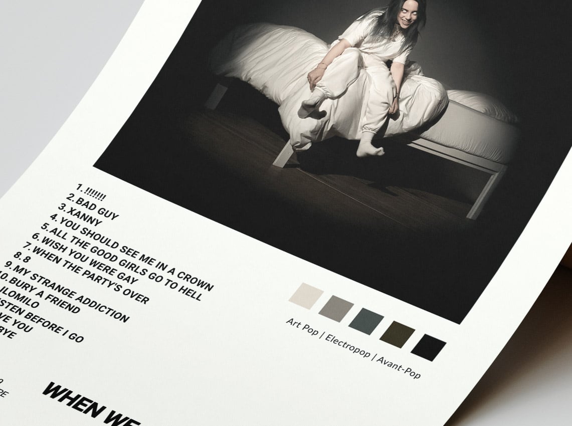 Billie Eilish - When Go? Where Do Cover Poster Architeg Album We Asleep, We Merch All Prints | Fall