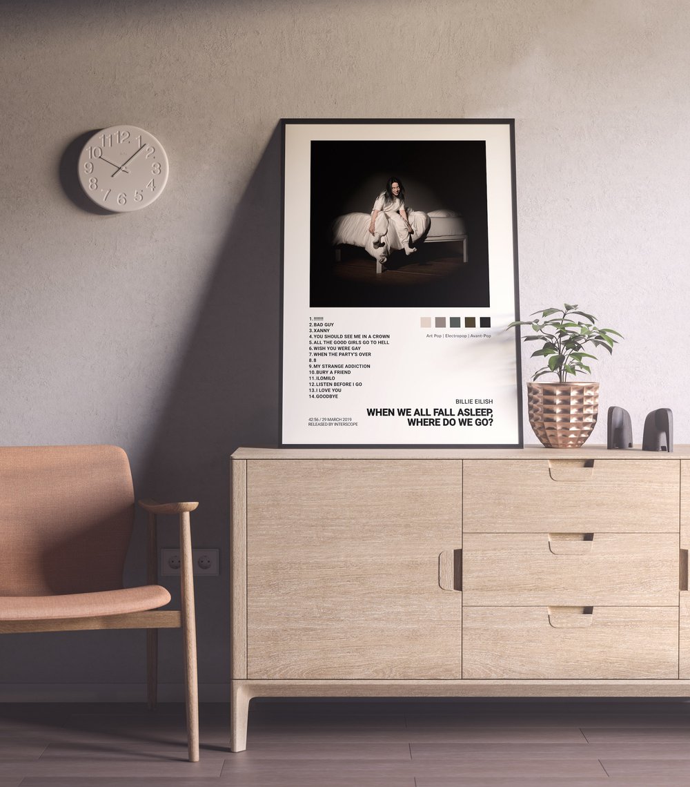 Billie Eilish - When We Go? Album Fall Poster Cover Do | Merch Architeg Prints We Asleep, All Where