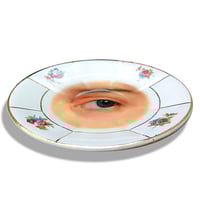 Image 2 of Lover's eye - Vintage French Porcelain Plate - Azul - UNIQUE PIECE - #0638