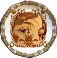 Image 1 of Lover`s Eye Art-Nouveau - #0676 UNIQUE PIECE - Vintage French porcelain plate from Limoges