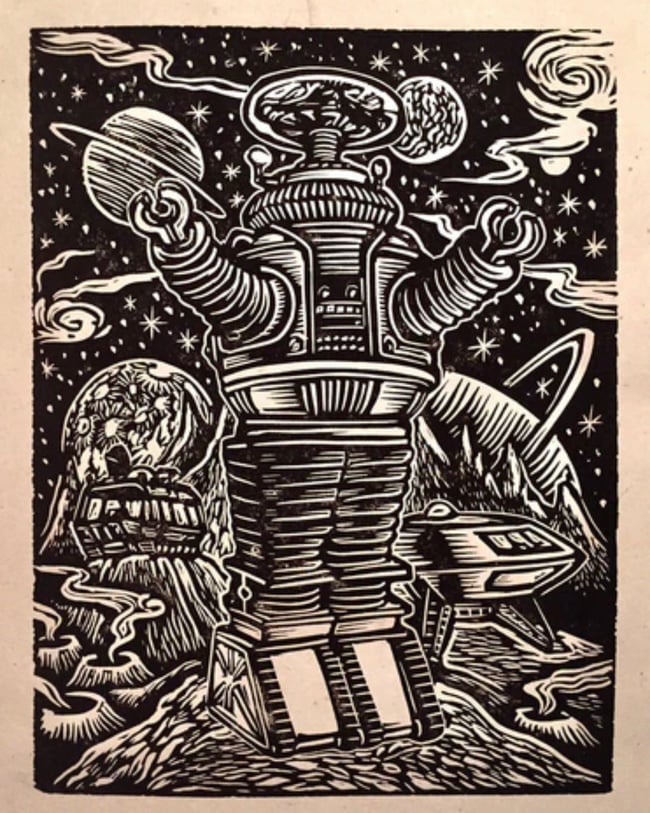 Lost In Space Block Print