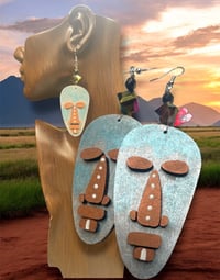 African Tribal Mask Earrings A