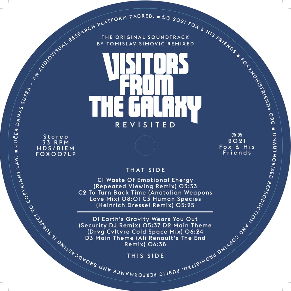 VA - VISITORS FROM THE GALAXY REVISITED (SOUNDTRACK BY TOMISLAV SIMOVIC REMIXED) 2xLP