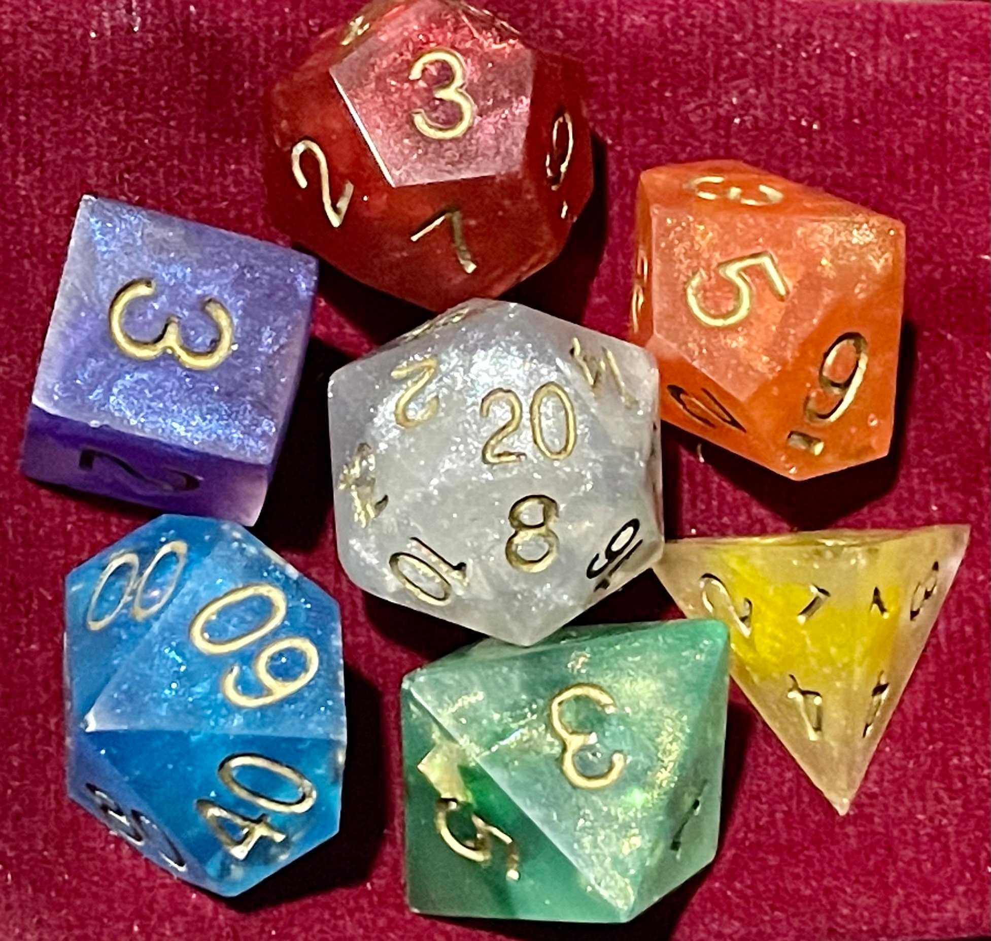 Image of Avengers Infinity Stones-inspired Dice Set v2