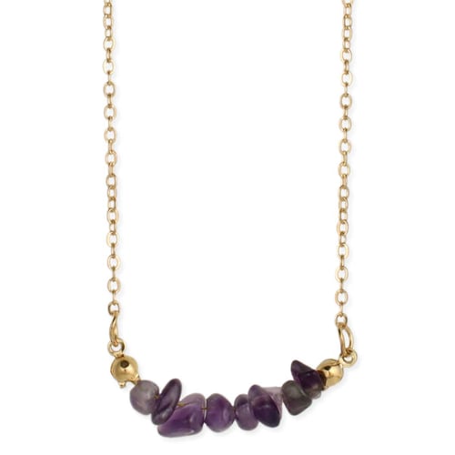 Image of Live with Strength Amethyst Stone Chip Necklace