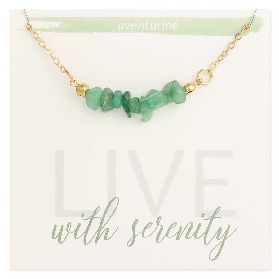 Image of Live with Serenity Aventurine Stone Chip Necklace