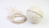 Image 1 of Cream Braided & Beaded Halo/Tieback