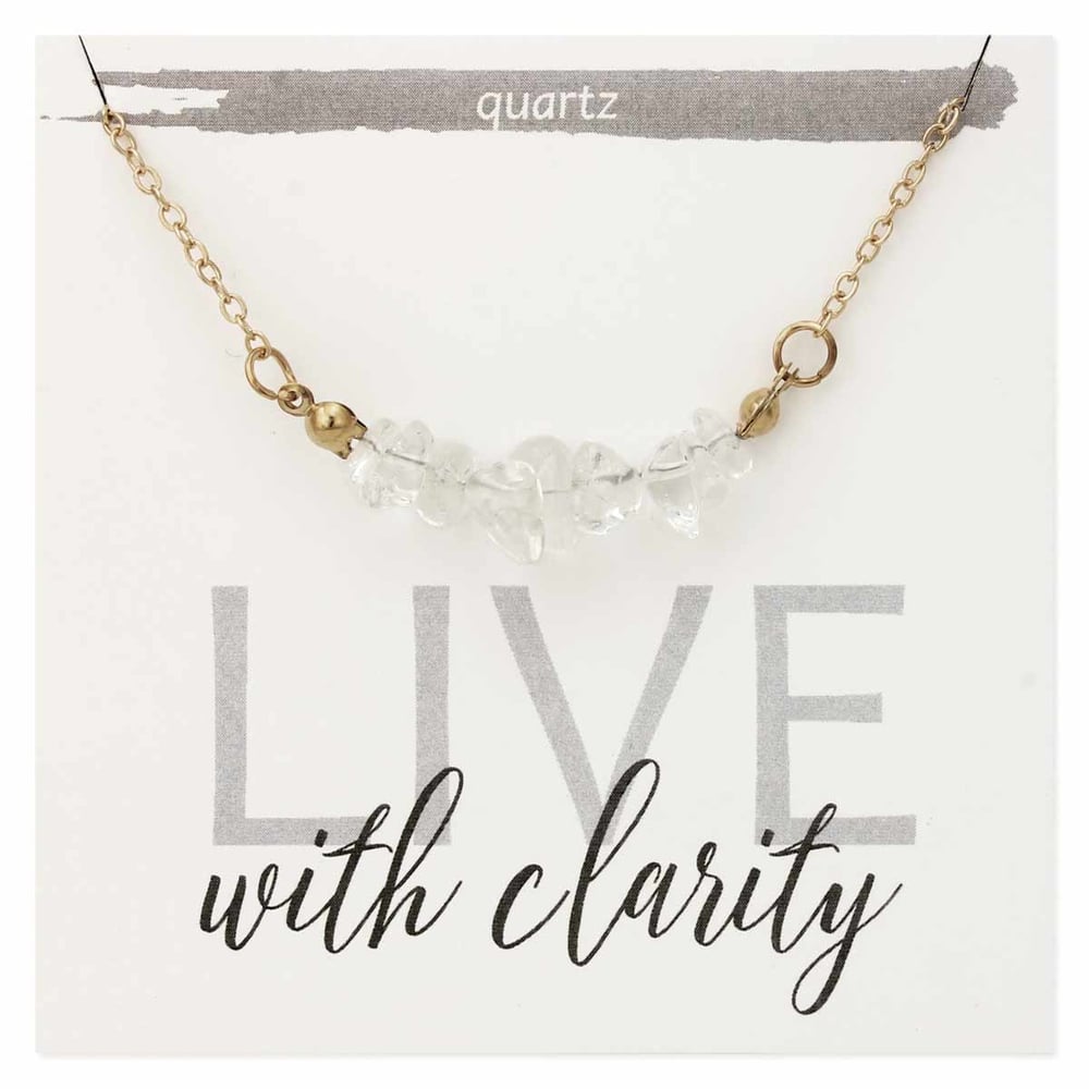 Image of Live with Clarity Quartz Stone Chip Necklace