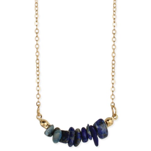 Image of Live with Compassion Lapis Stone Chip Necklace