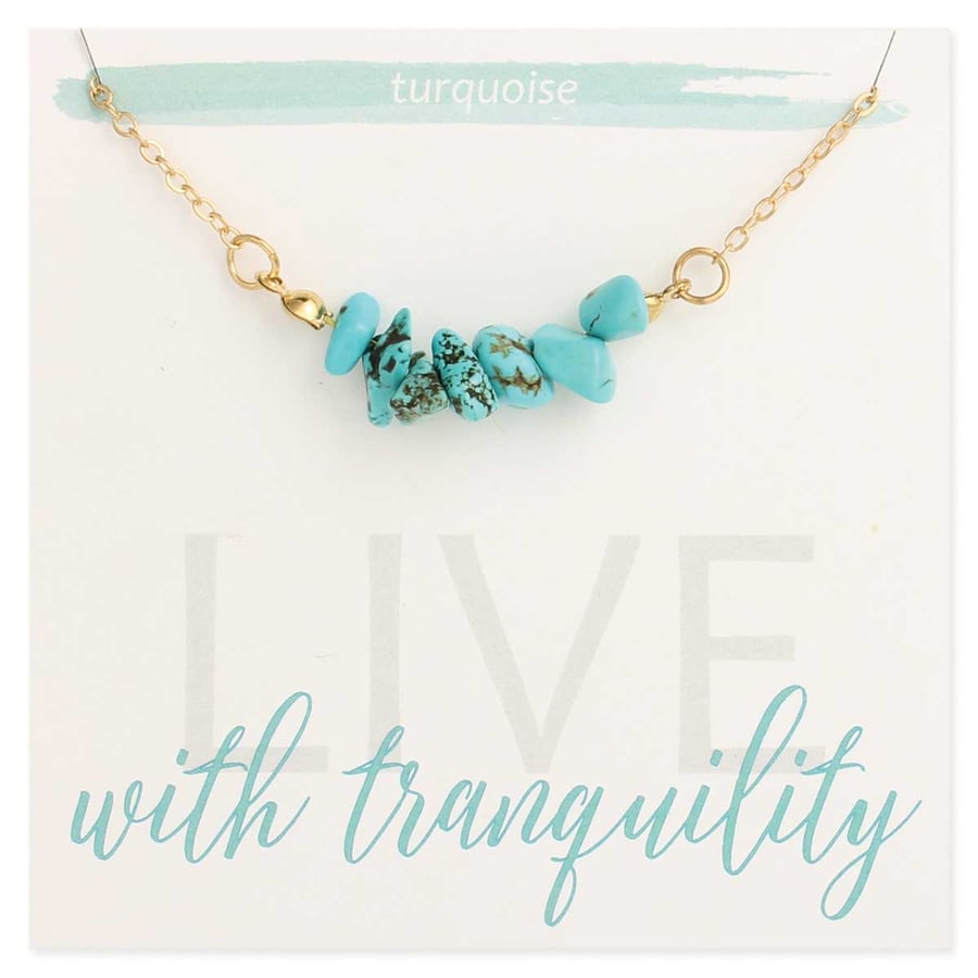 Image of Live with Tranquility Turquoise Stone Chip Necklace