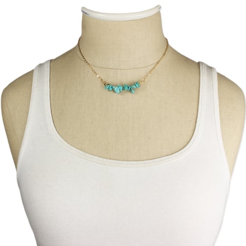 Image of Live with Tranquility Turquoise Stone Chip Necklace