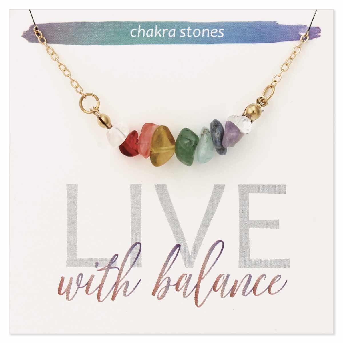 Live with Balance Chakra Stone Chip Necklace Movements Boutique