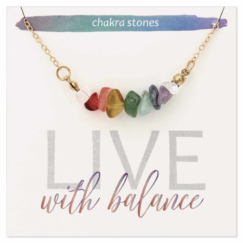 Image of Live with Balance Chakra Stone Chip Necklace