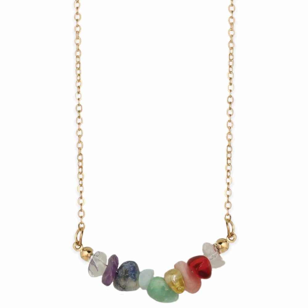 Image of Live with Balance Chakra Stone Chip Necklace