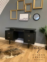 Image 1 of Black G plan desk / dressing table 